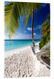 Akryylilasitaulu  Hammock on tropical beach - Sakis Papadopoulos
