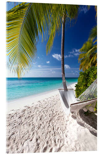 Acrylic print Hammock on tropical beach