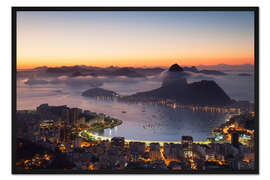 Gerahmter Kunstdruck Zuckerhut und Botafogo Bay