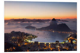 Foam board print Sugarloaf Mountain and Botafogo Bay