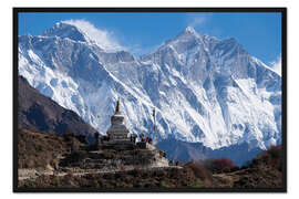 Gerahmter Kunstdruck Tenzing Norgye Stupa &amp; Mount Everest
