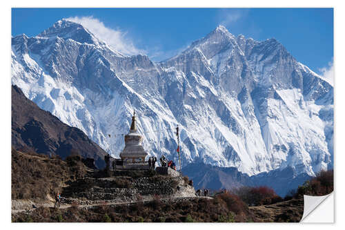 Muursticker Tenzing Norgye Stupa & Mount Everest