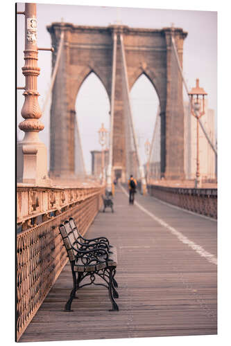 Tableau en aluminium Banc sur le pont de Brooklyn