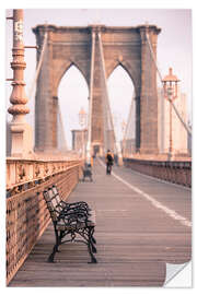 Selvklebende plakat Bank on the Brooklyn Bridge