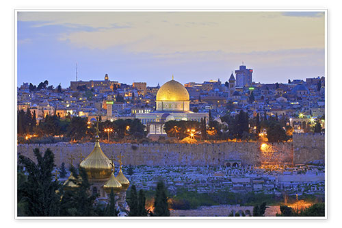 Poster Jérusalem avec le Dôme du Rocher