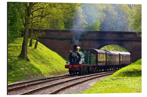 Tableau en aluminium Locomotive à vapeur sur la Bluebell Railway