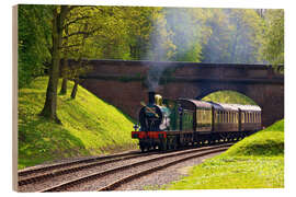 Quadro de madeira Steam train on Bluebell Railway