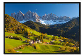 Gerahmter Kunstdruck St. Magdalena, Villnößtal