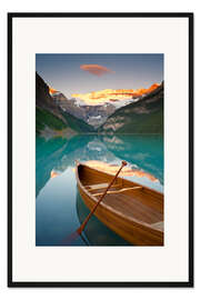 Gerahmter Kunstdruck Kanu auf dem Lake Louise