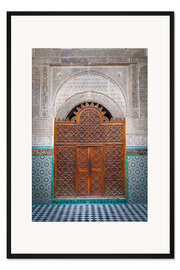 Gerahmter Kunstdruck Tür der Medersa Bou Inania, Fes