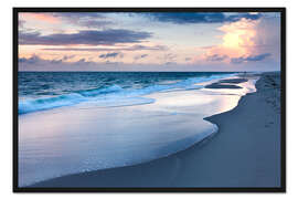 Gerahmter Kunstdruck Sonnenuntergang an der Nordsee