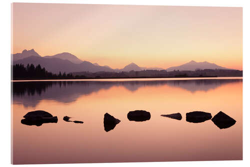 Acrylglas print Hopfensee Lake at dusk