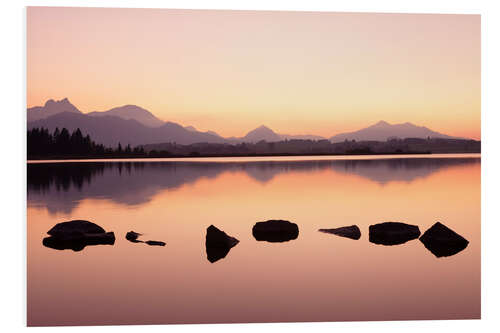 Quadro em PVC Hopfensee Lake at dusk