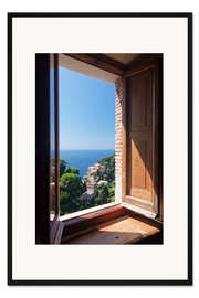 Gerahmter Kunstdruck Blick auf Portofino