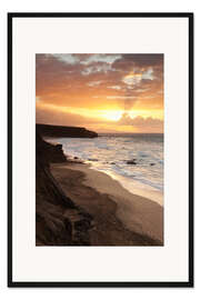 Gerahmter Kunstdruck Playa del Viejo Rey &amp; Halbinsel von Jandia