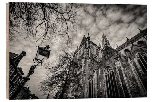 Wood print Gothic City
