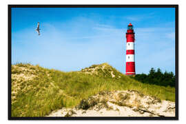 Gerahmter Kunstdruck Leuchtturm Amrum
