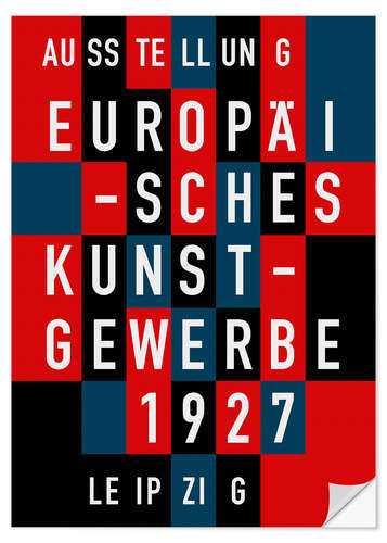 Wandsticker Europäisches Kunstgewerbe Leipzig, 1927