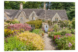 Foam board print Romantic Cottage garden in the Cotswolds (England)