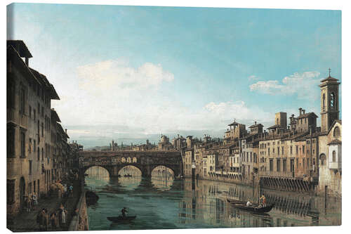 Lienzo El Arno con el Ponte Vecchio