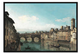 Gerahmter Kunstdruck Der Arno mit dem Ponte Vecchio