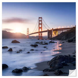 Selvklebende plakat San Francisco Golden Gate Bridge