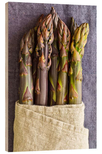 Wood print Purple asparagus