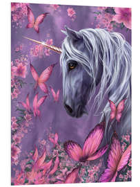 Tableau en PVC La licorne aux papillons