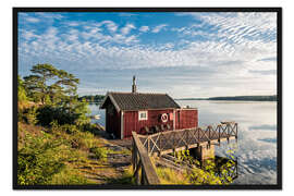 Gerahmter Kunstdruck Schärengarten an der schwedischen Küste vor Stockholm