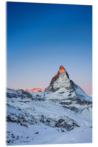 Tableau en verre acrylique Matterhorn at sunrise from Riffelberg