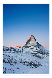 Poster Matterhorn at sunrise from Riffelberg