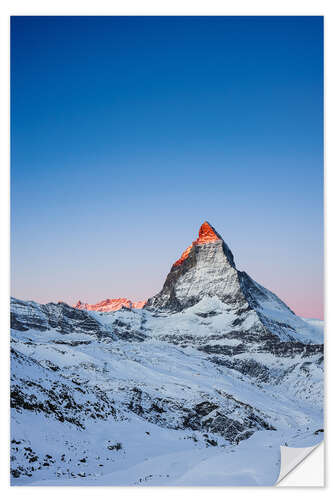 Selvklebende plakat Matterhorn at sunrise from Riffelberg