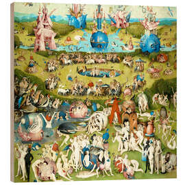 Wood print  The Garden of Earthly Delights - Mankind Before the Flood - Hieronymus Bosch