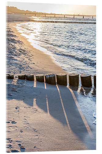 Acrylglasbild Sonnenuntergang am Ostseestrand