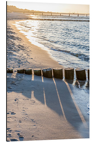 Alubild Sonnenuntergang am Ostseestrand