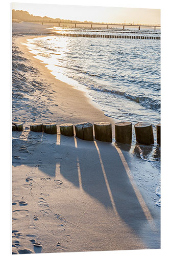 Tableau en PVC Coucher de soleil sur une plage de la mer Baltique