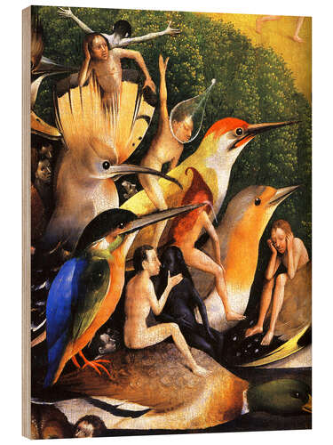 Wood print The Garden of Earthly Delights - Mankind Before the Flood (detail) III