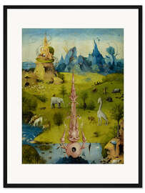 Gerahmter Kunstdruck Der Garten der Lüste - Das Paradies (Detail) - Hieronymus Bosch