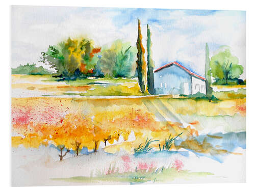 Tableau en PVC Paysage fleuri