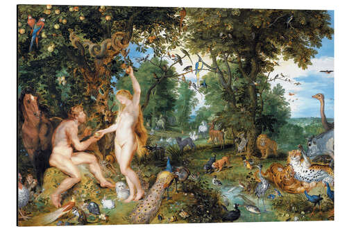 Aluminium print Garden of Eden with the Fall of Man