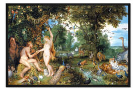 Gerahmter Kunstdruck Garten Eden mit dem Fall des Mannes