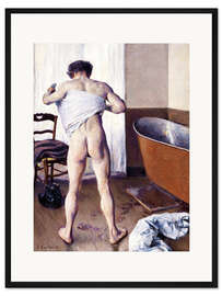 Gerahmter Kunstdruck Mann im Bad