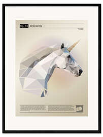 Gerahmter Kunstdruck fig13 Polygoneinhorn Poster