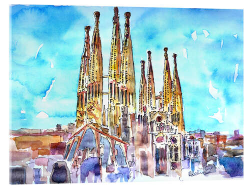 Acrylic print Turquoise sky over the Sagrada Familia