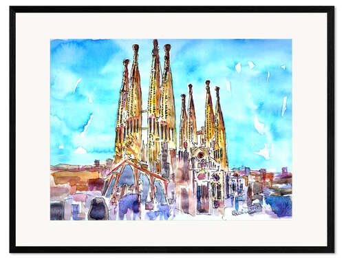 Stampa artistica con cornice Cielo turchese sopra la Sagrada Familia