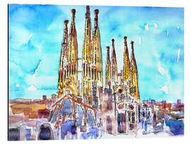 Magnettafel Türkiser Himmel über der Sagrada Familia