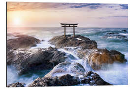 Aluminium print Japanese Torii in Japan near the beach