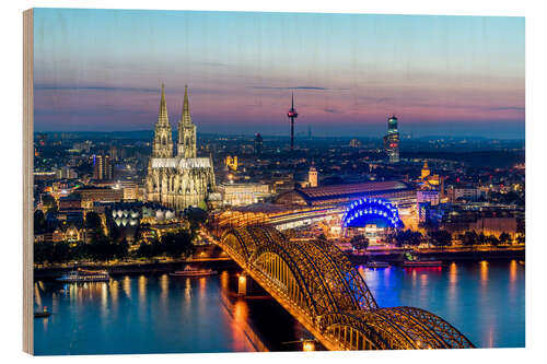 Quadro de madeira Köln Skyline