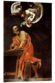 Obraz na szkle akrylowym  The inspiration of St Matthew - Michelangelo Merisi (Caravaggio)