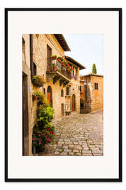 Gerahmter Kunstdruck Mediterrane Gasse Toskana